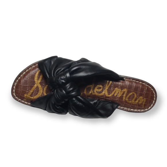 Sam Edelman Shoes - Sam Edelman Sandals Black Leather Knotted Flat Slide Women's 9M